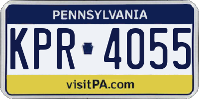 PA license plate KPR4055