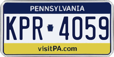 PA license plate KPR4059