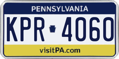 PA license plate KPR4060