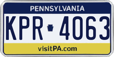 PA license plate KPR4063
