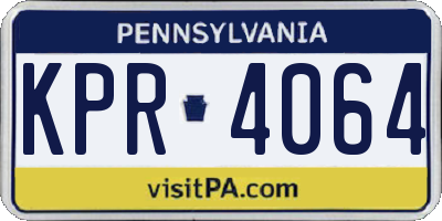 PA license plate KPR4064