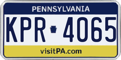 PA license plate KPR4065