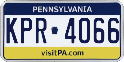 PA license plate KPR4066
