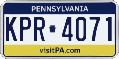 PA license plate KPR4071