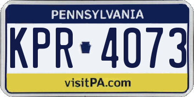 PA license plate KPR4073