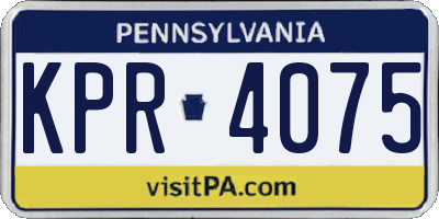 PA license plate KPR4075