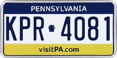 PA license plate KPR4081