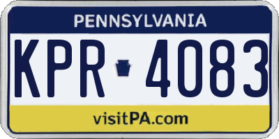 PA license plate KPR4083