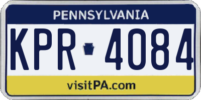 PA license plate KPR4084