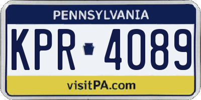 PA license plate KPR4089