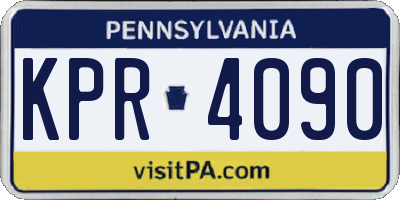 PA license plate KPR4090