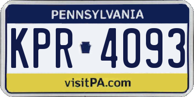 PA license plate KPR4093