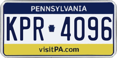 PA license plate KPR4096