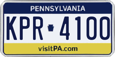 PA license plate KPR4100