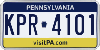 PA license plate KPR4101