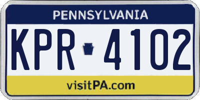 PA license plate KPR4102