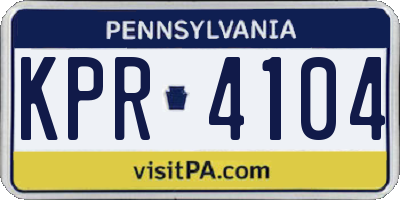 PA license plate KPR4104