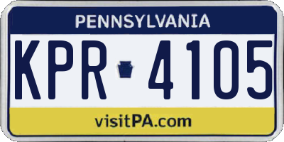 PA license plate KPR4105