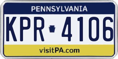 PA license plate KPR4106