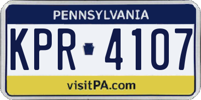 PA license plate KPR4107