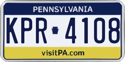 PA license plate KPR4108