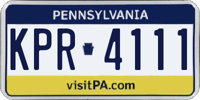 PA license plate KPR4111