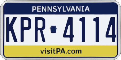 PA license plate KPR4114
