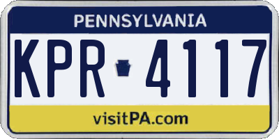 PA license plate KPR4117