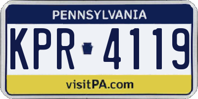 PA license plate KPR4119