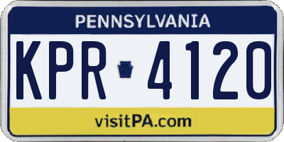 PA license plate KPR4120