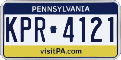 PA license plate KPR4121