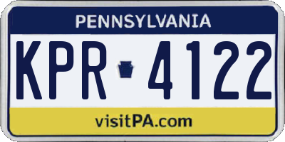 PA license plate KPR4122