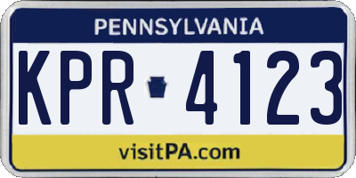 PA license plate KPR4123