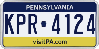 PA license plate KPR4124