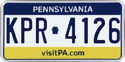 PA license plate KPR4126
