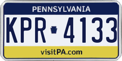 PA license plate KPR4133