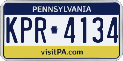 PA license plate KPR4134