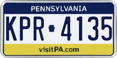 PA license plate KPR4135