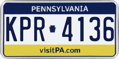 PA license plate KPR4136