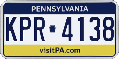 PA license plate KPR4138