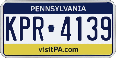 PA license plate KPR4139