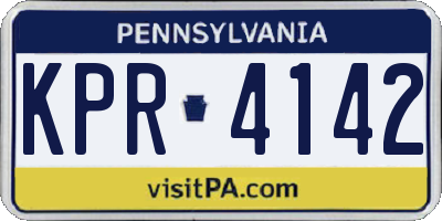 PA license plate KPR4142