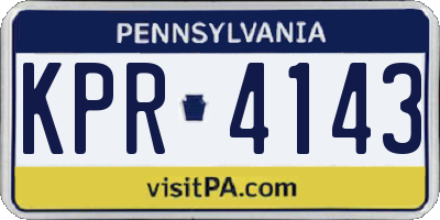 PA license plate KPR4143