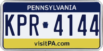 PA license plate KPR4144