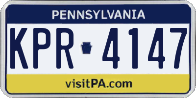 PA license plate KPR4147