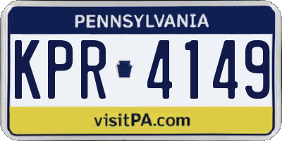 PA license plate KPR4149