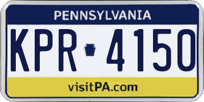 PA license plate KPR4150