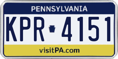 PA license plate KPR4151
