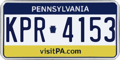 PA license plate KPR4153