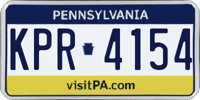 PA license plate KPR4154